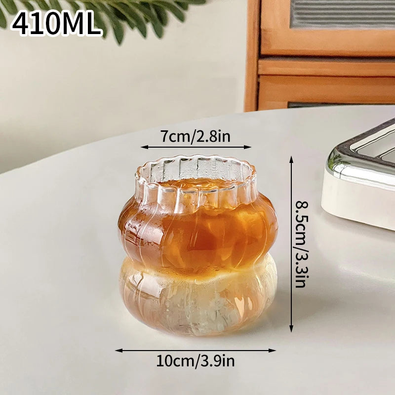 Transparent Glass Cup Exquisite Heat-resistant Tumbler Tea Juice Milk Coffee Mug Water Glasses Stripe Mug Drinkware 350ml-865ml