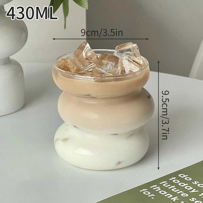 Transparent Glass Cup Exquisite Heat-resistant Tumbler Tea Juice Milk Coffee Mug Water Glasses Stripe Mug Drinkware 350ml-865ml