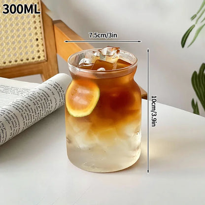 Transparent Glass Cup Exquisite Heat-resistant Tumbler Tea Juice Milk Coffee Mug Water Glasses Stripe Mug Drinkware 350ml-865ml