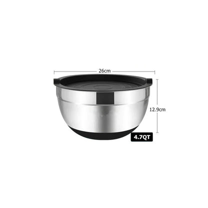LMETJMA Mixing Bowls with Lids and Non Slip Bases Stainless Steel Mixing Bowls Set for Baking Nesting Storage Bowls JT227