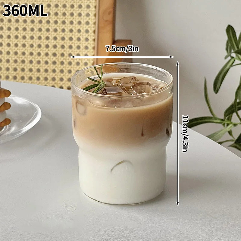 Transparent Glass Cup Exquisite Heat-resistant Tumbler Tea Juice Milk Coffee Mug Water Glasses Stripe Mug Drinkware 350ml-865ml