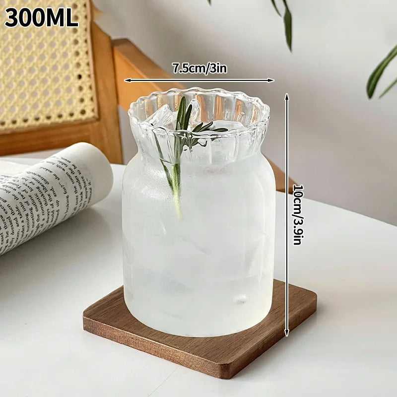 Transparent Glass Cup Exquisite Heat-resistant Tumbler Tea Juice Milk Coffee Mug Water Glasses Stripe Mug Drinkware 350ml-865ml