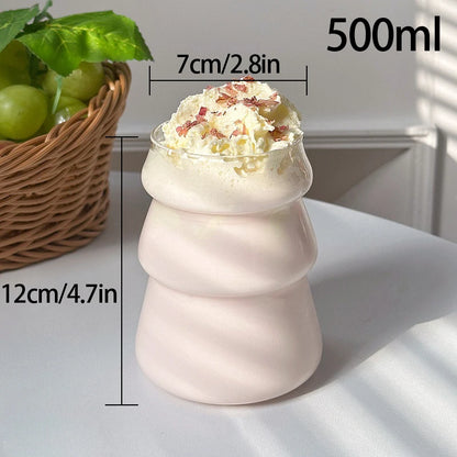 Transparent Glass Cup Exquisite Heat-resistant Tumbler Tea Juice Milk Coffee Mug Water Glasses Stripe Mug Drinkware 350ml-865ml